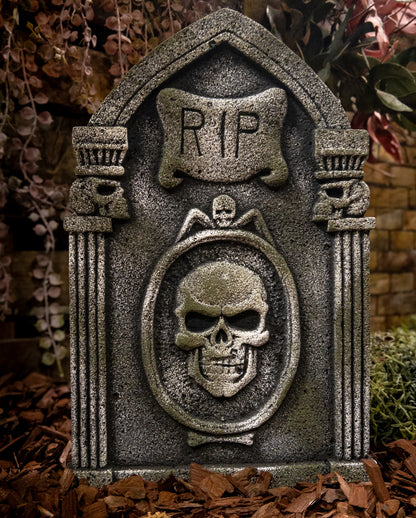 R.I.P. Gravestone With Skulls & Pillars 53cm
