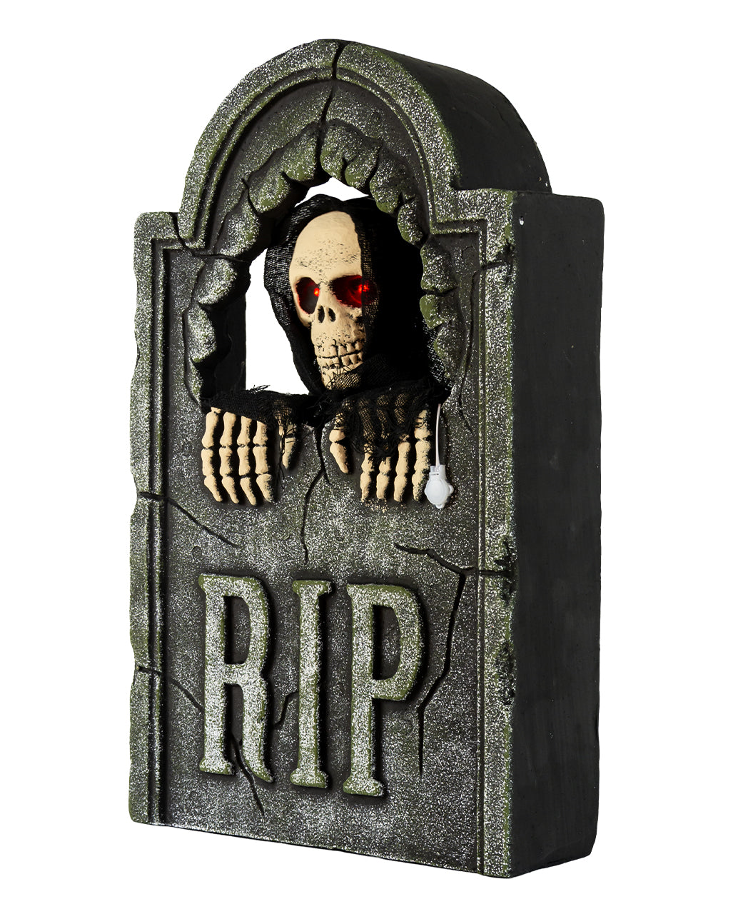 Grabstein mit sich bewegendem Grim Reaper, Sound & Licht 55cm