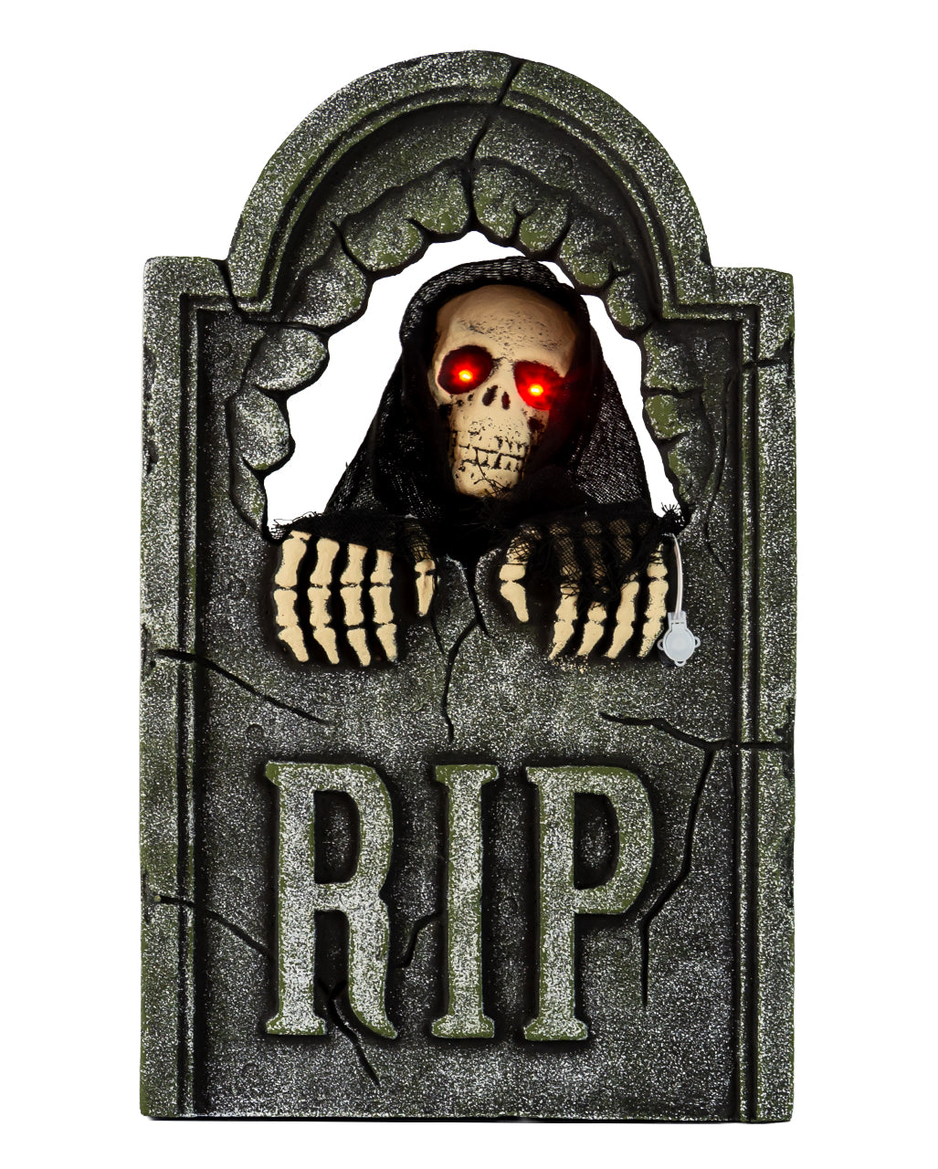 Grabstein mit sich bewegendem Grim Reaper, Sound & Licht 55cm
