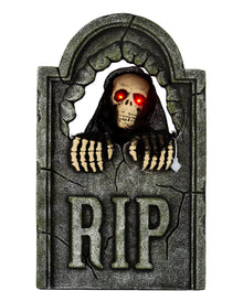 Grabstein mit sich bewegendem Grim Reaper, Sound & Licht 55cm