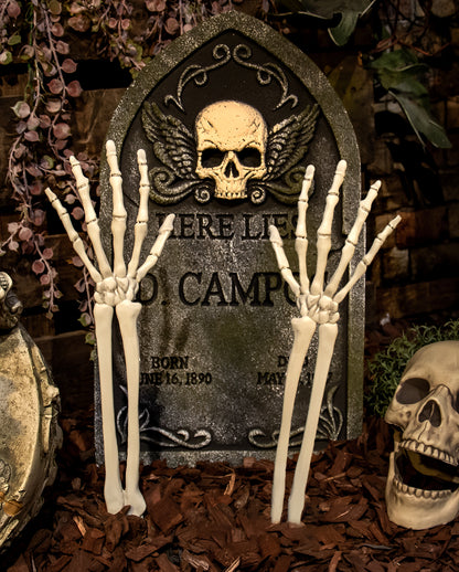 Gravestone With Skull & Wings 55cm