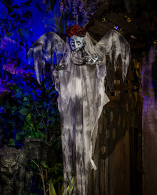 Gothic Puppe im Fetzenkleid mit Flügel 100cm