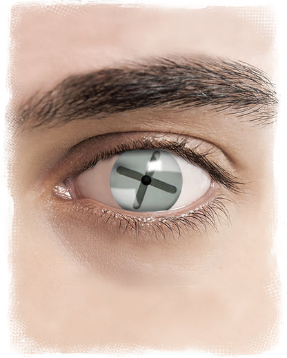 Kontaktlinsen Grau mit schwarzem Kreuz