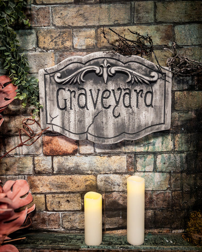 "Graveyard" Hängeschild 29 x 27cm