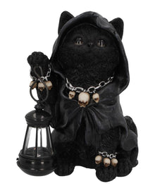 Sensenmann Katzenfigur mit Laterne 18,5cm