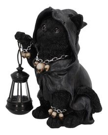 Sensenmann Katzenfigur mit Laterne 18,5cm