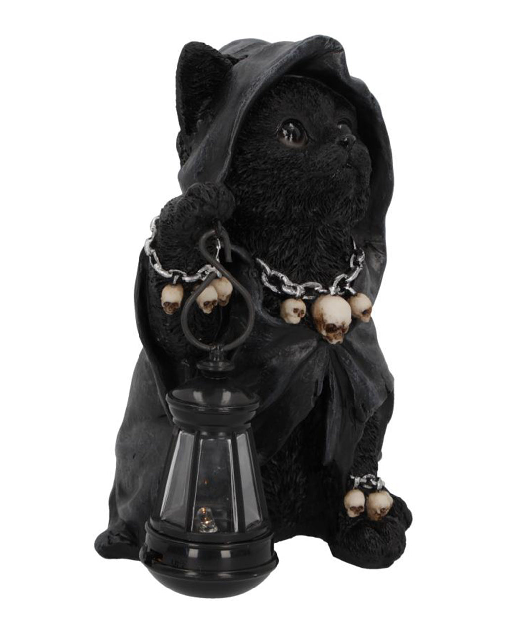 Sensenmann Katzenfigur mit Laterne 18,5cm