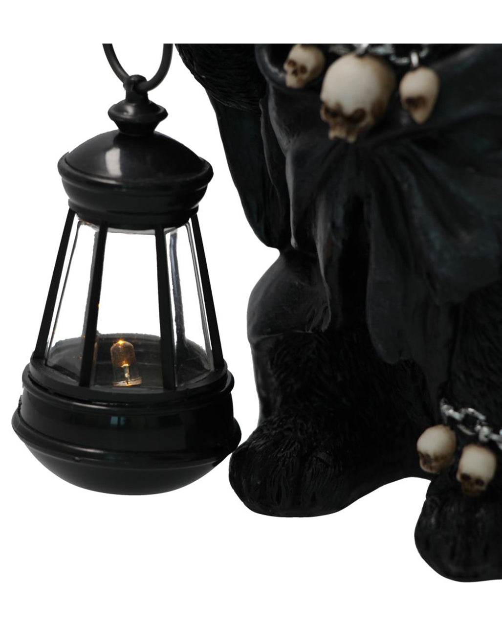 Sensenmann Katzenfigur mit Laterne 18,5cm