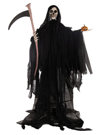Grim Reaper Standfigur mit Sense, Licht & Sound