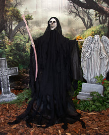 Grim Reaper Standfigur mit Sense, Licht & Sound