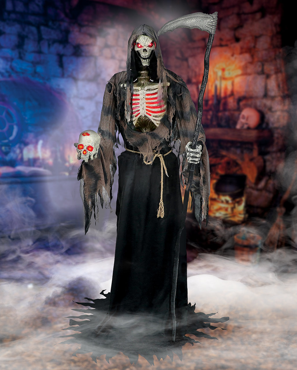 Grimmiger Sensenmann Halloween Animatronic 210cm