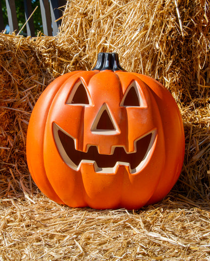 Grinning Halloween Pumpkin With Light 32cm