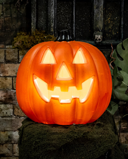 Grinning Halloween Pumpkin With Light 32cm