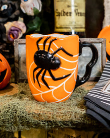 Große Halloween Tasse mit Spinne & Spinnweben 500ml