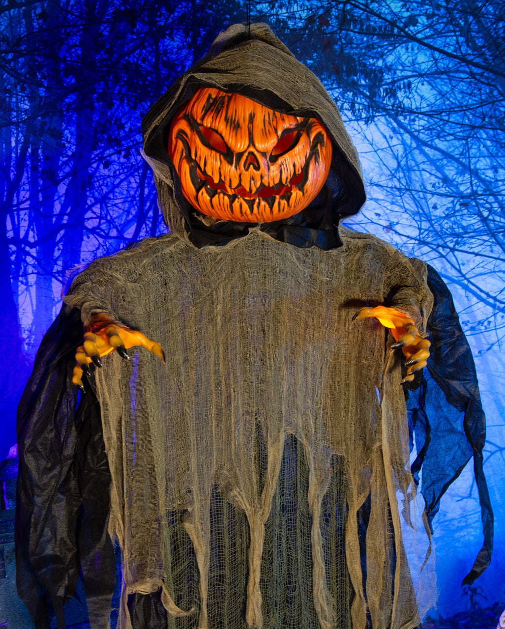 Mega Kürbismonster Hängefigur mit Licht & Ton 215cm