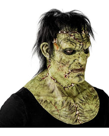 Grüne Frankenstein Monstermaske mit Haaren