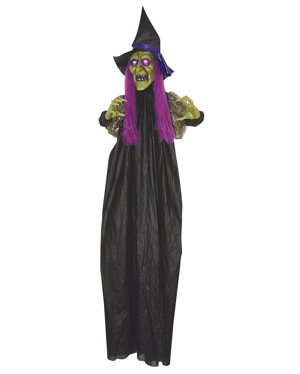 Märchenhexe Hängefigur mit LED Augen 170cm