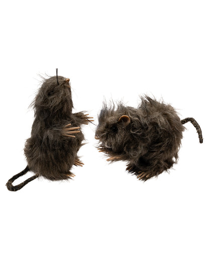 Haarige Deko Ratte 10 cm