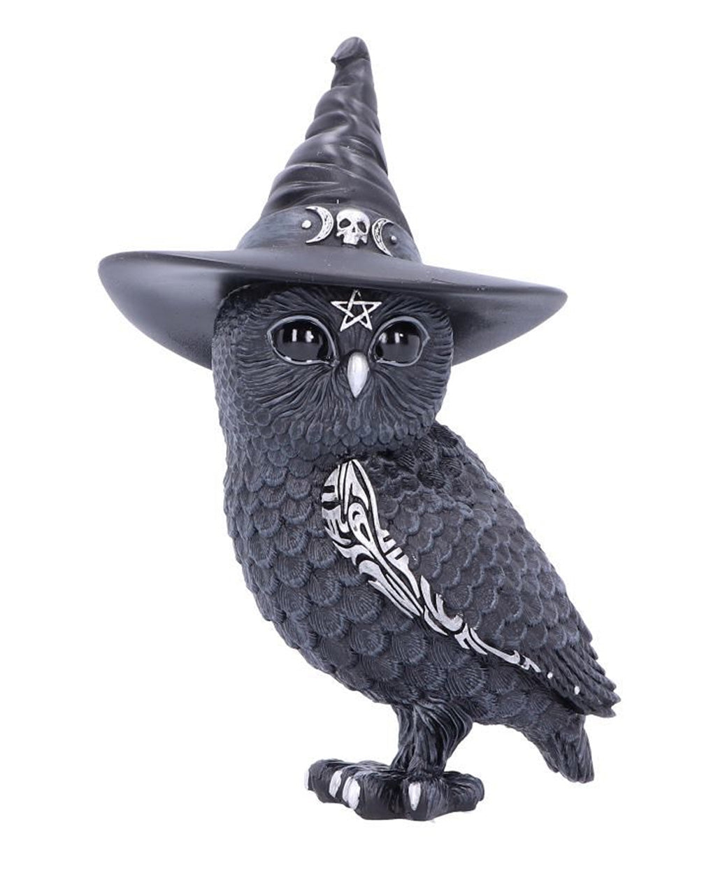 Walpurgisnacht Eule mit Hexenhut 13,5cm