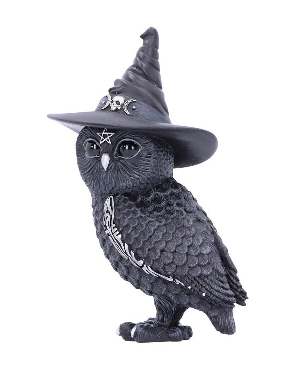 Walpurgisnacht Eule mit Hexenhut 13,5cm