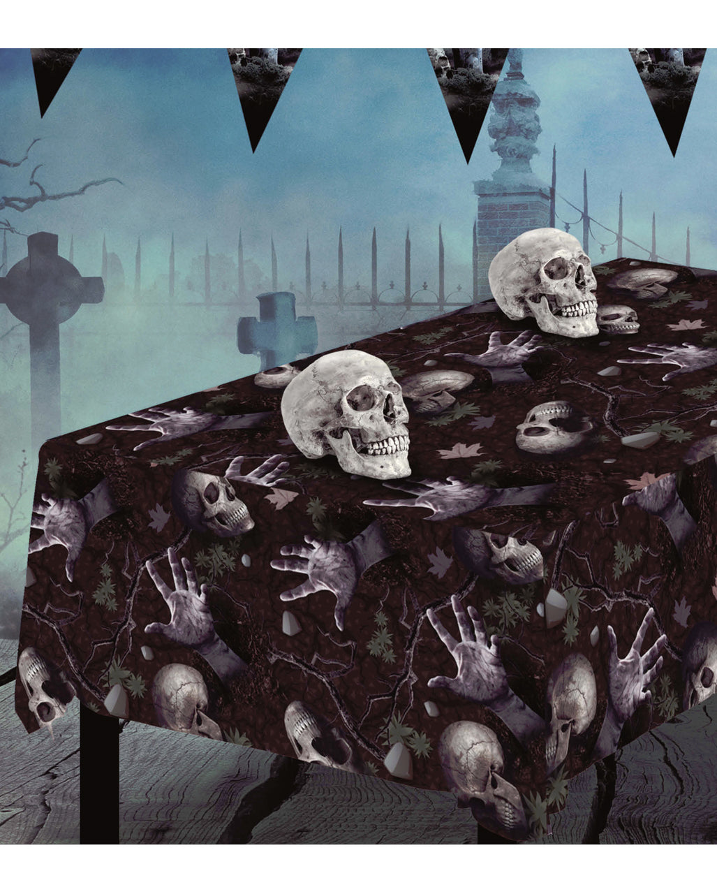 Tischdecke Halloween Friedhof