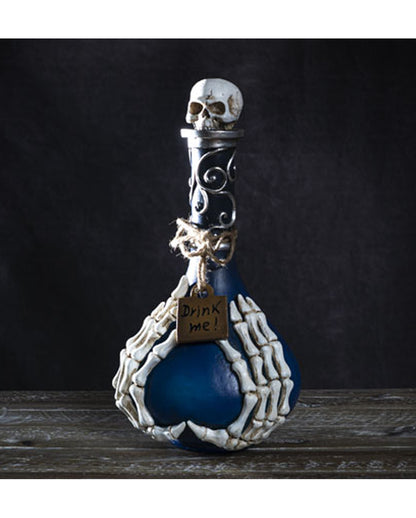 Skelett Giftflasche mit Totenkopf