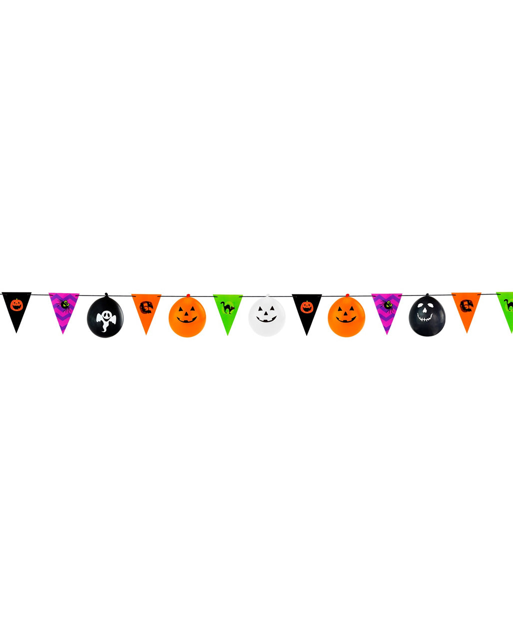 Halloween Girlande mit Flaggen & Ballons