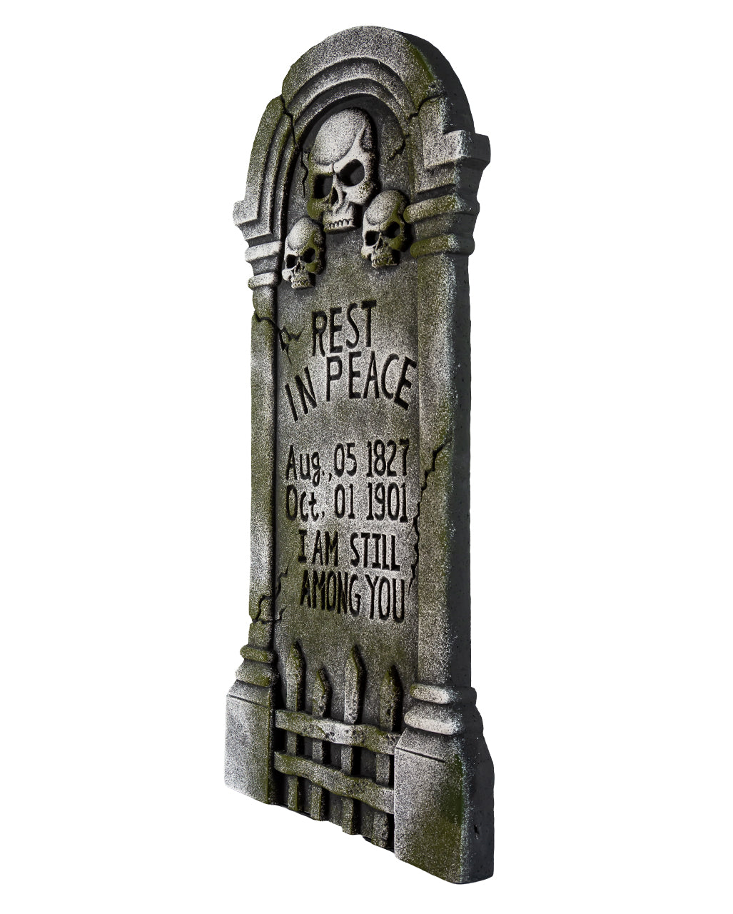 Halloween Grabstein mit 3 Totenschädel & Inschrift 91cm