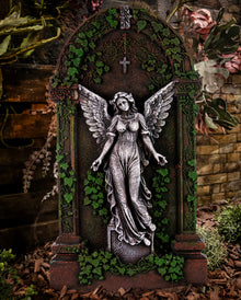 Halloween Grabstein mit Efeu & Engel 91cm