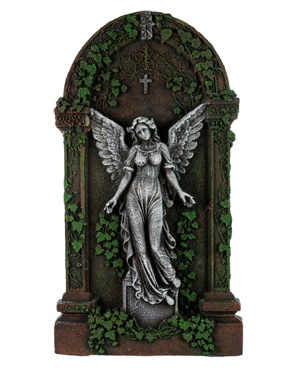 Halloween Grabstein mit Efeu & Engel 91cm