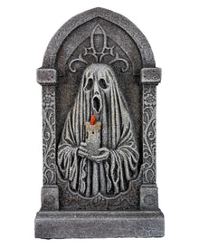 Deko Grabstein mit Geist & Kerze 53cm