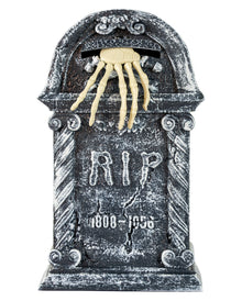 Halloween Grabstein mit Herausgreifender Skeletthand 43cm