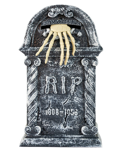 Halloween Grabstein mit Herausgreifender Skeletthand 43cm