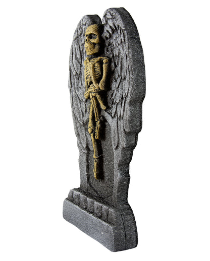 Deko Grabstein mit Skelett Engel 53cm