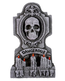 "Dangerous" Skull Grabstein Kreuz 53cm