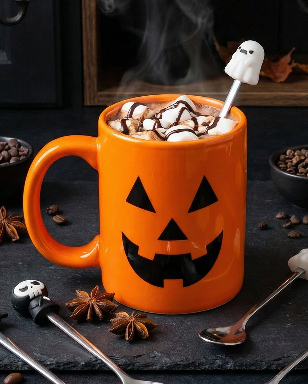 Halloween Löffel Set mit Figurengriff 4-tlg.
