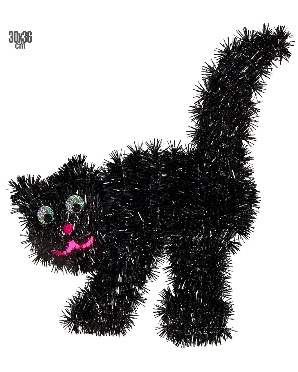 Schwarze Katze aus Lametta
