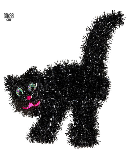 Schwarze Katze aus Lametta