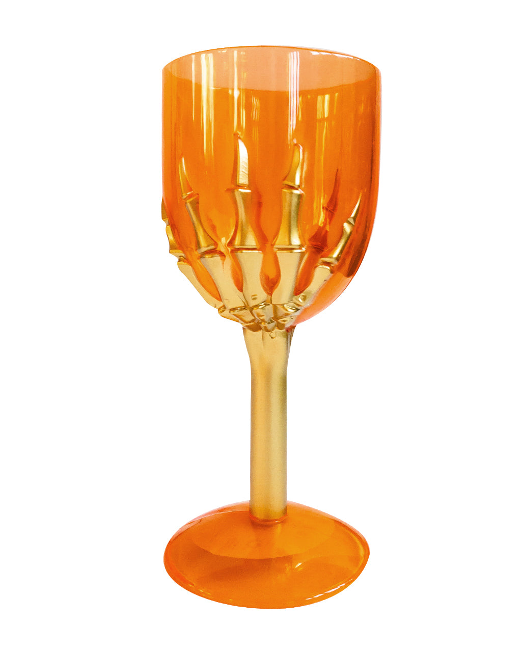 Kelch mit goldener Skelett Hand für Halloween