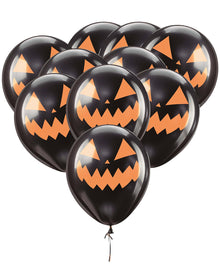 Halloween Kürbis Ballons Schwarz 10 St.
