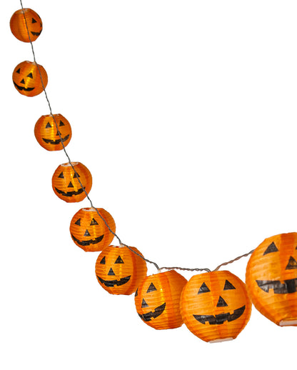 Halloween Kürbis Lampion LED Girlande 220cm