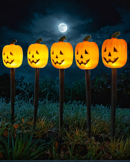 Halloween Kürbis LED Gartenstecker 5 St.