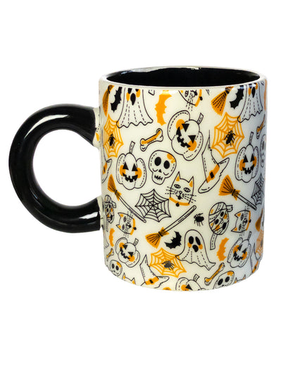 Halloween Motiv Tasse mit Mini Kürbis