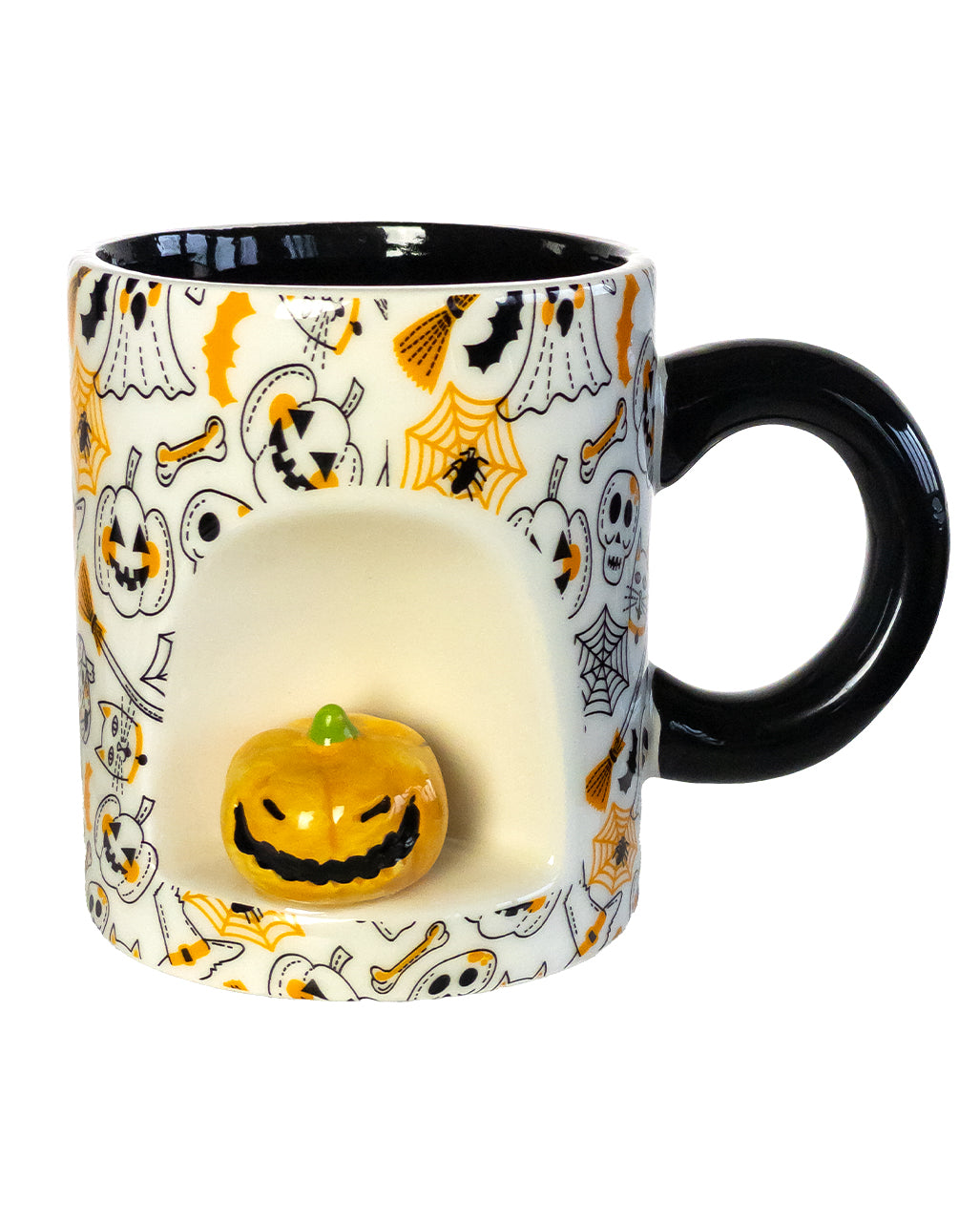 Halloween Motiv Tasse mit Mini Kürbis