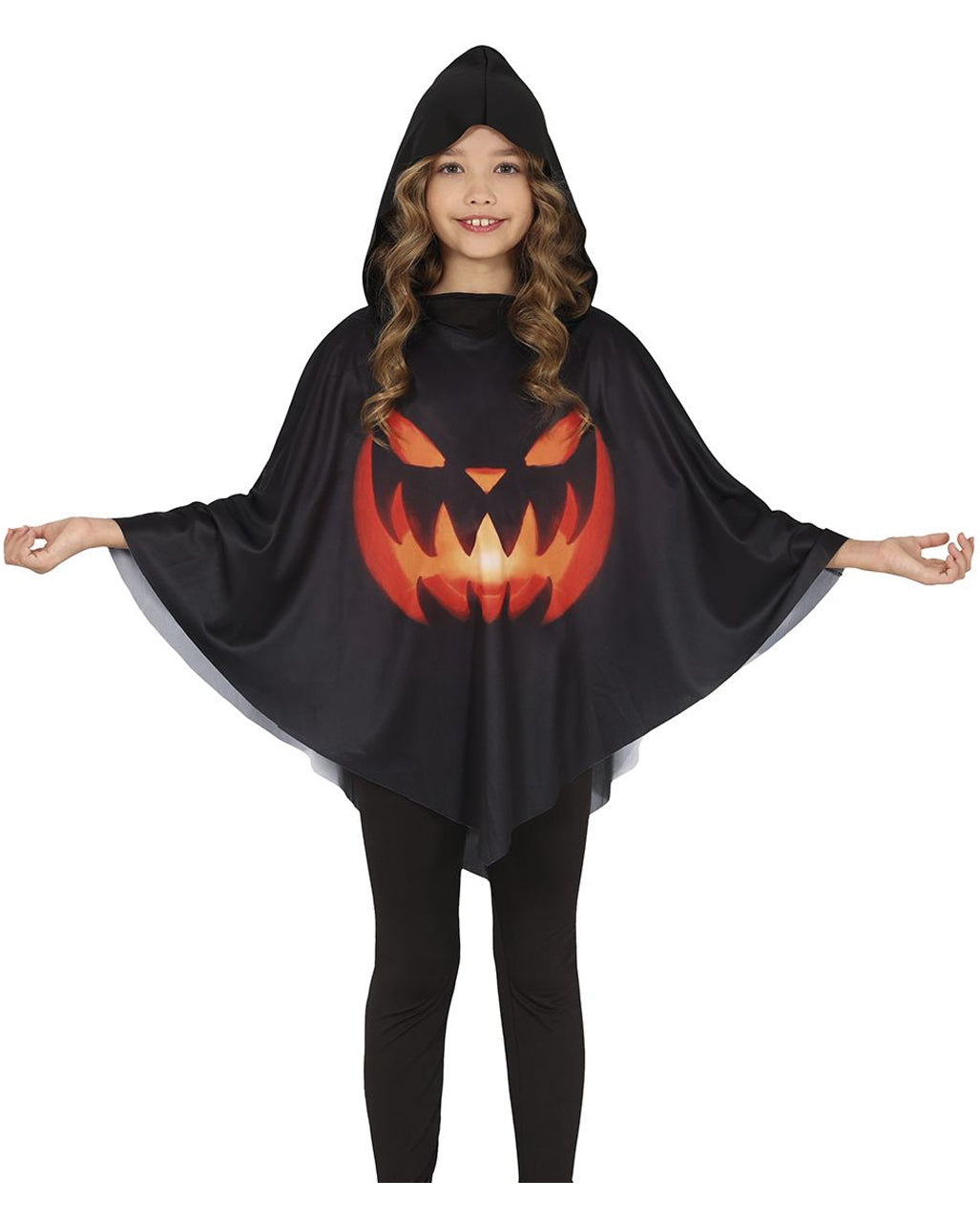 Kürbis Kinder Poncho für Halloween