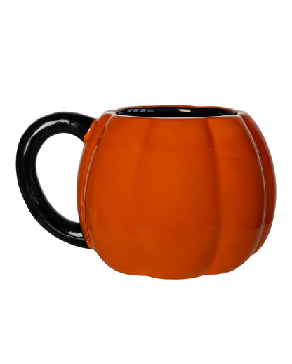 Grinsende Kürbis Tasse mit schwarzem Henkel 500ml