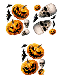 Halloween Pumpkin & Totenkopf Fenster Sticker