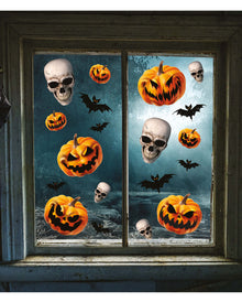 Halloween Pumpkin & Totenkopf Fenster Sticker