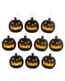 Schwarze Kürbis Halloween Lichterkette 230cm