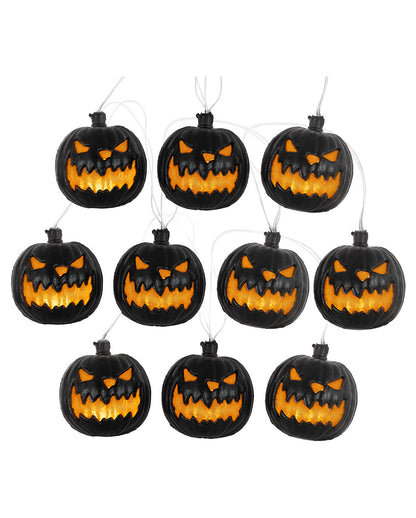 Halloween Light Chain With Black Pumpkins 230cm
